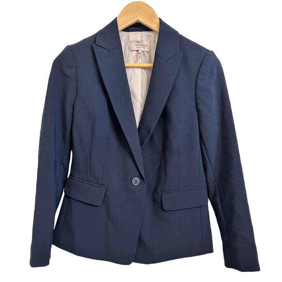 Rebecca Taylor Tailored Clean Suiting Blazer Jacket Blue Size 2 - Picture 1 of 5